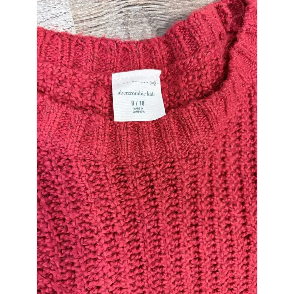 Abercrombie Kids girls cable knit sweater in brick red sz 9/10
